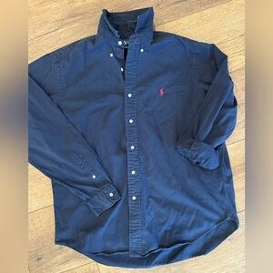 Ralph Lauren Classic Fit Weathered Button Down Navy Cotton / XLarge